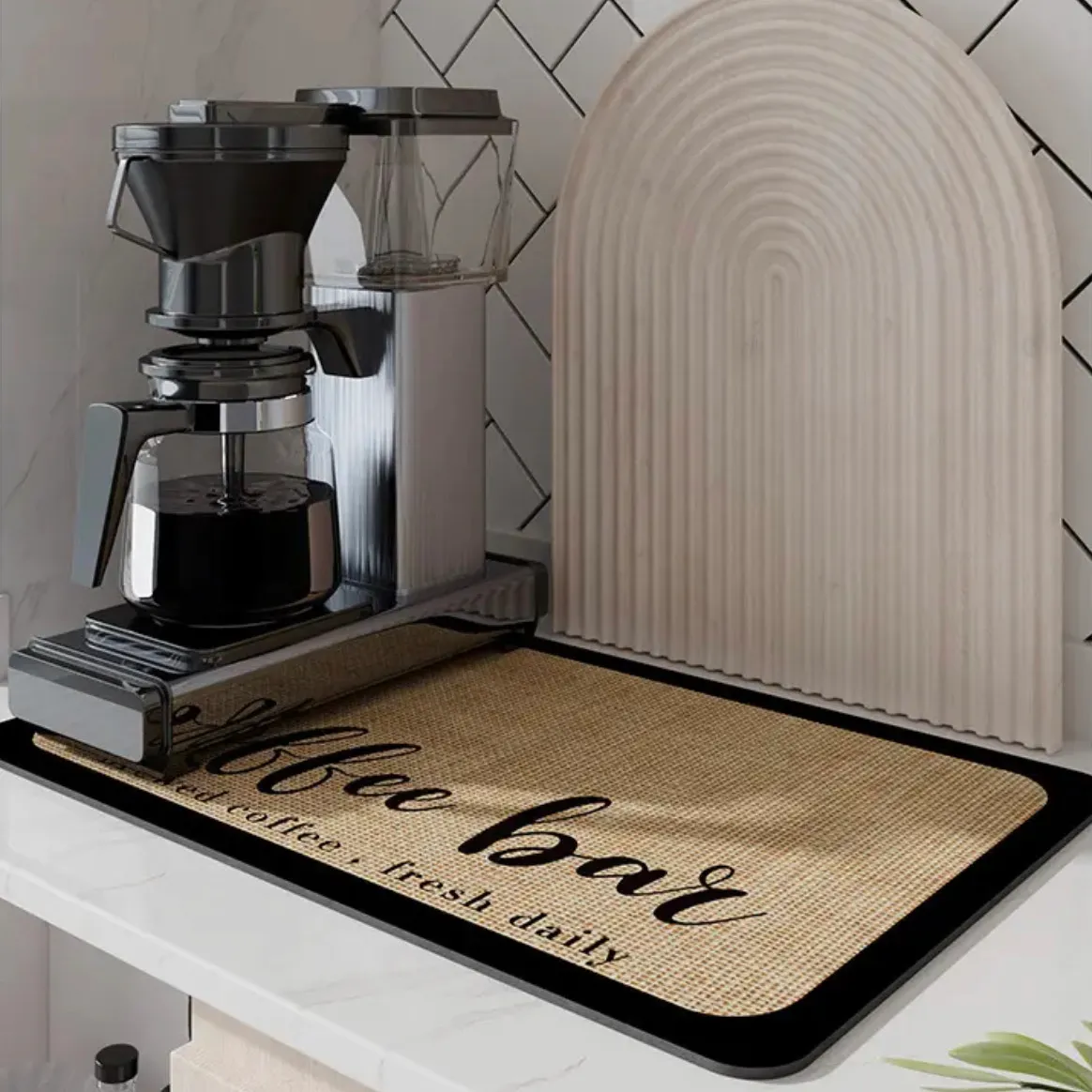 حصيرة آلات القهوة وركن القهوة والاكواب - Image 1