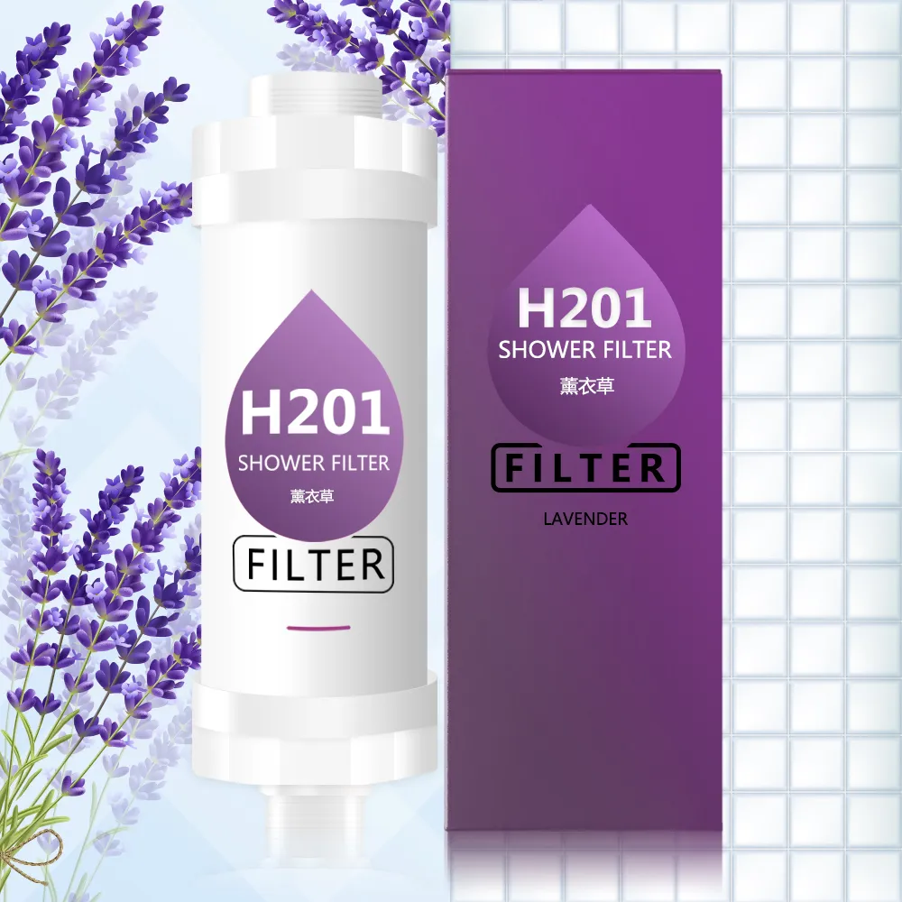 فلتر اللافندر، فلتر الاستحمام المعطرة ، منقي المياه إزالة الكلور ، فلتر الاستحمام الطبيعي فيتامين ج - Image 1