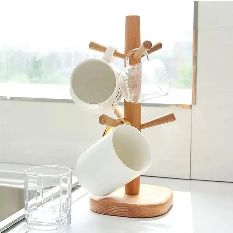 حامل الاكواب خشبي - صورة 1