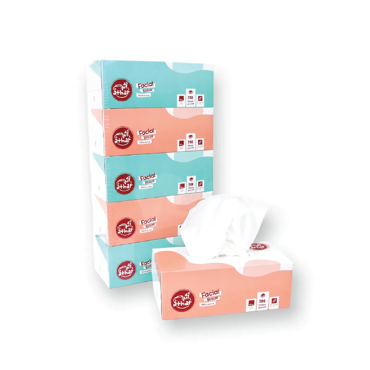 ATHAR TISSUE 2-PLY 5X200 SHEETS - Image 1