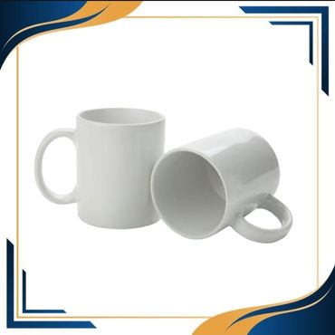 أكواب بيضاء مع الطباعة الحرارية